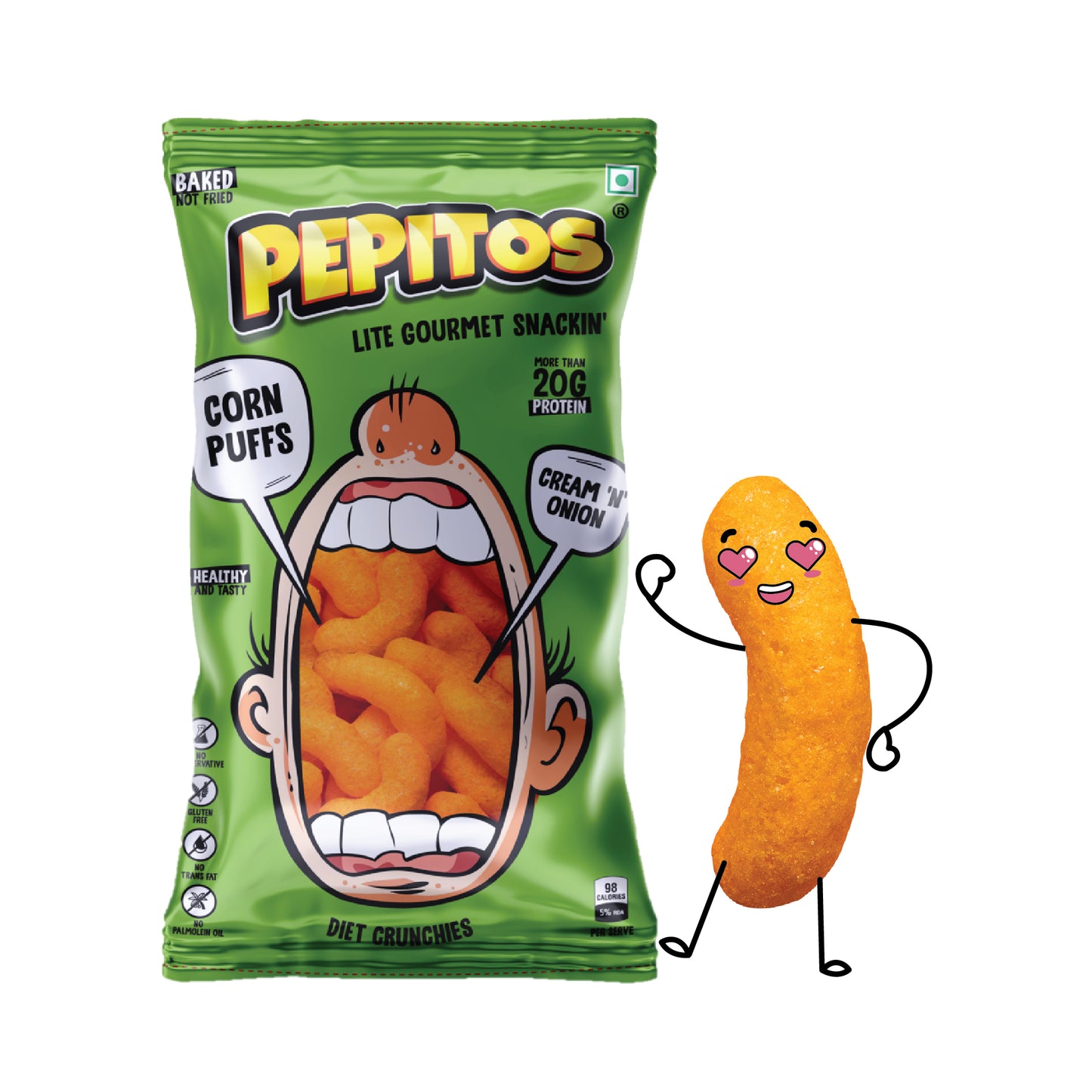 Pepitos Corn Puffs - Cream n Onion -XXL Party Pack -140g