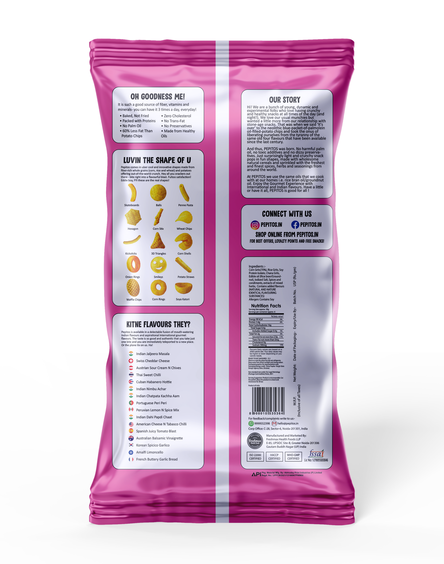 Pepitos Corn Puffs - Peri Peri -XXL Party Pack -120g